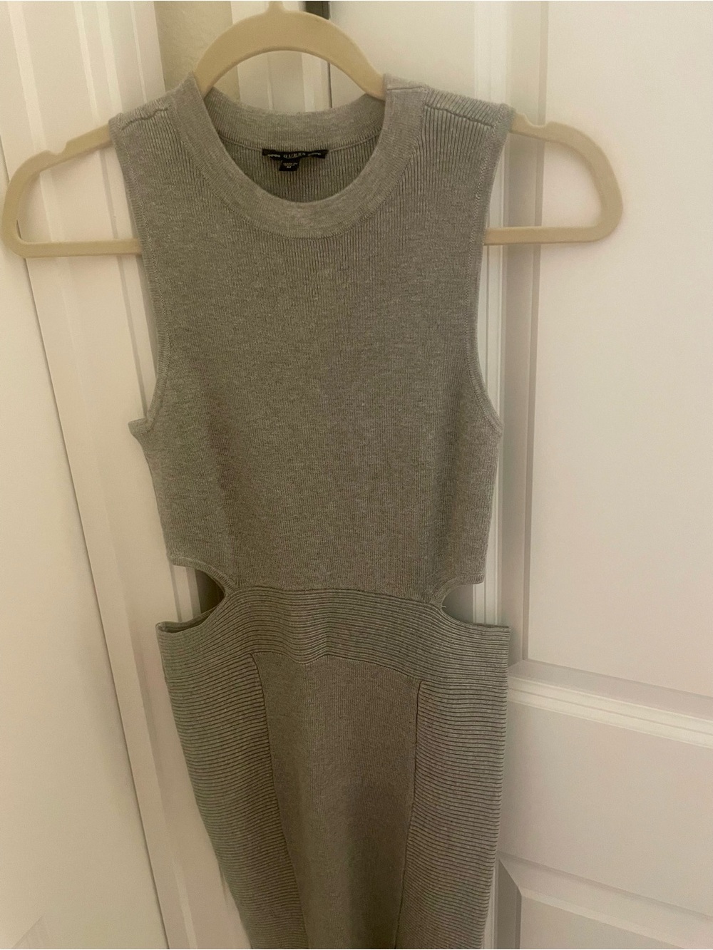 Sleeveless Cutout Knit Dress in Light Gray
